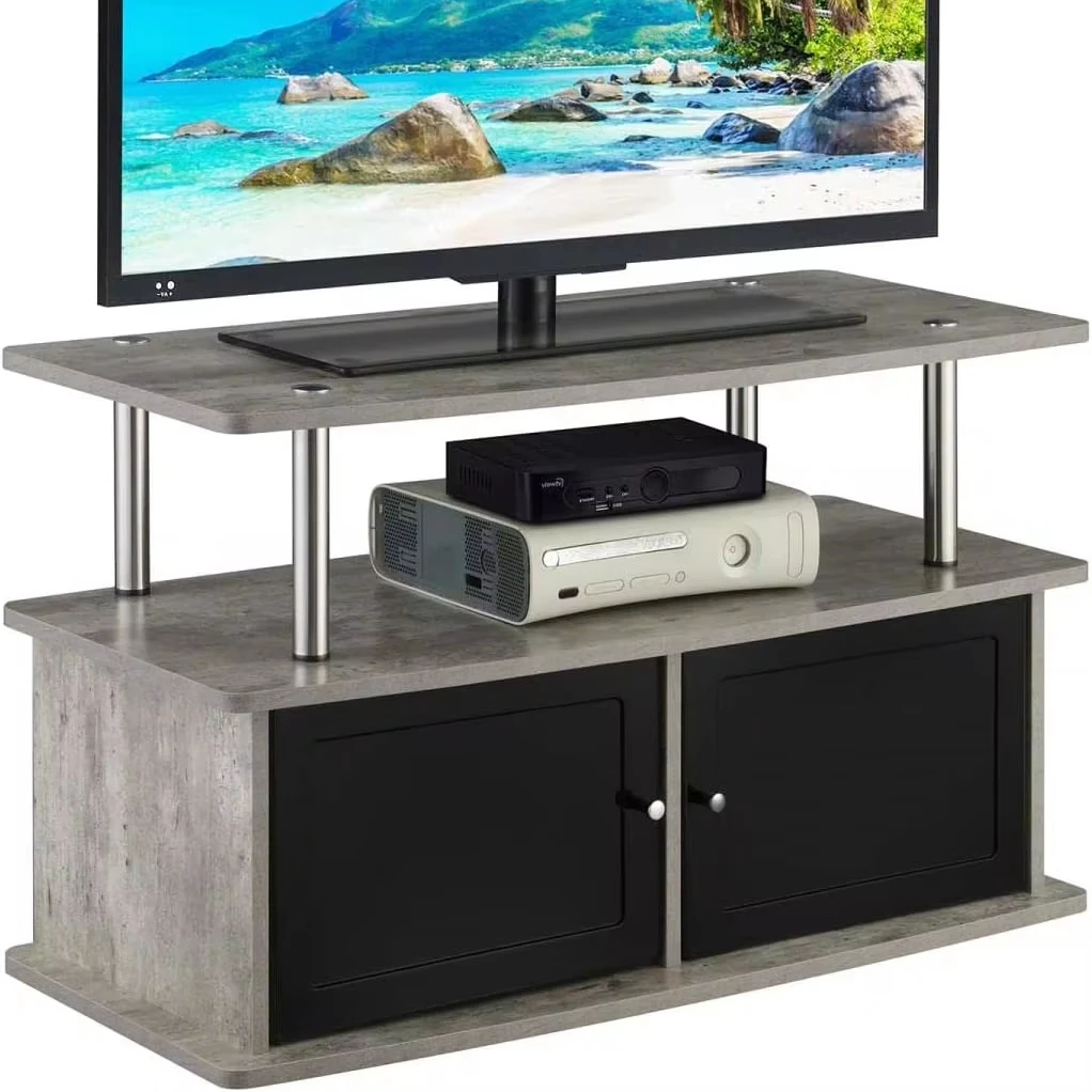 Convenience Concepts Designs2Go TV Stand with 2 Storage Cabinets and Shelf,