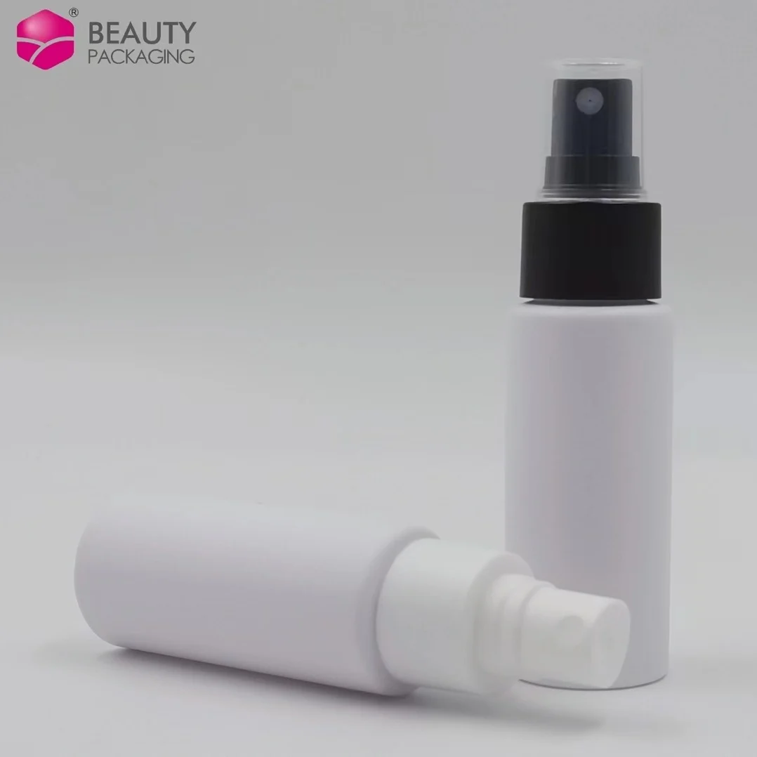 Custom 50ml Plastic Toner Bottle Cosmetic Frosted Matte White PET Plastic Spray Bottles For Personal Care Liquid