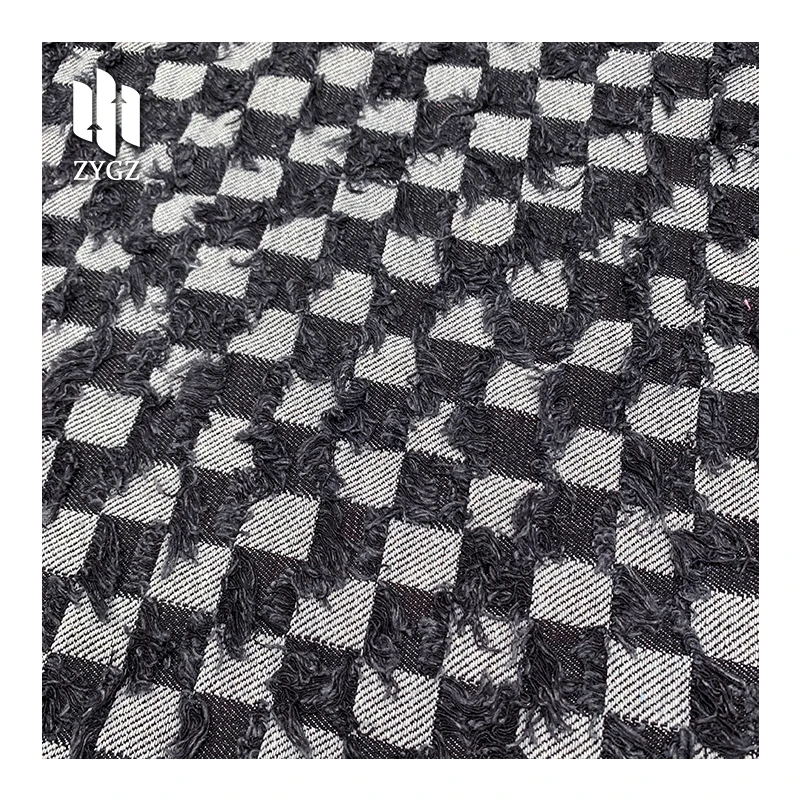 High Quality Multi-color Custom Plaid Jacquard Denim Fabric Jeans Jacket Jumpsuit Fabric Printed Denim Fabric for Shoes Luggages