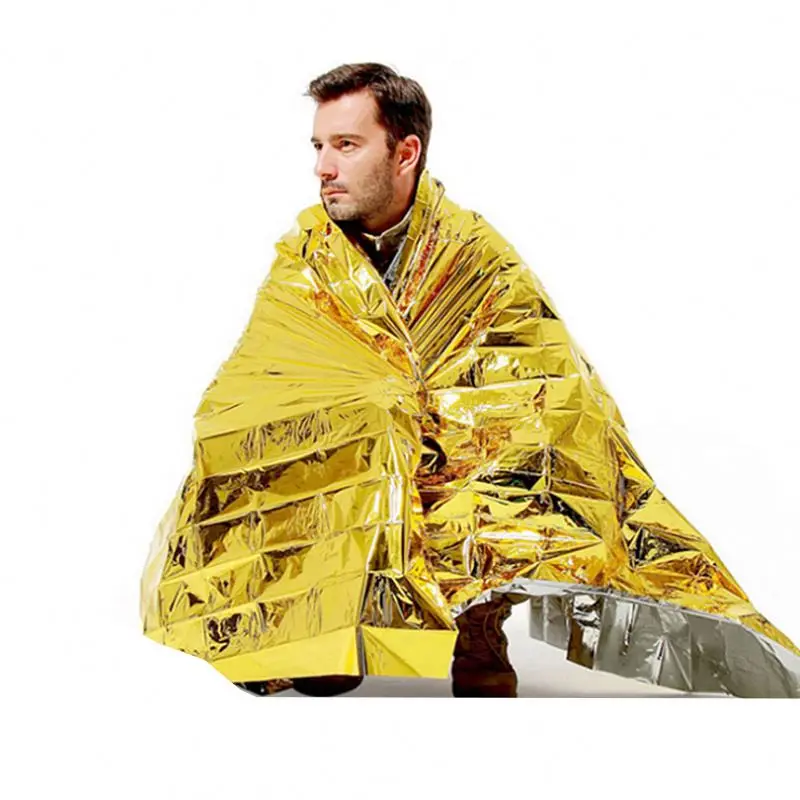 custom color Aluminum Mylar Foil Emergency Rescue Space Thermal Solar Blanket For Outdoor Refugee First Aid Use Reusable