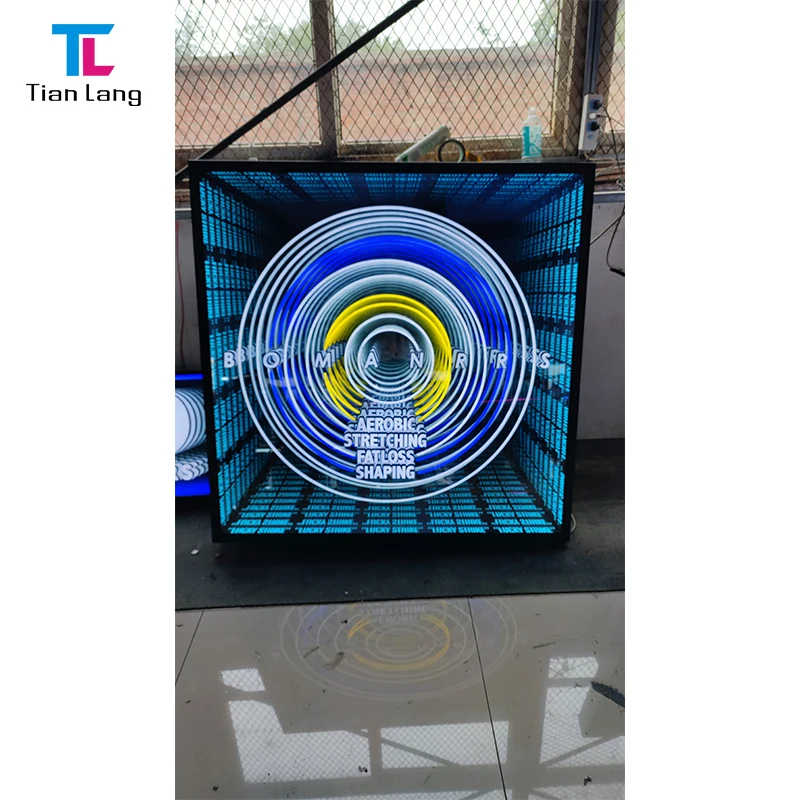 Melaleuca Mirror Abyss Mirror Making with Low Price Neon Night Light for Bar Background Wall Decoration