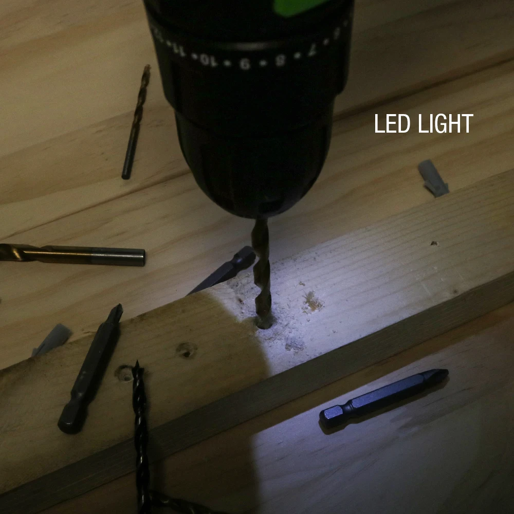 Household Drill 12V 2 Speed Cordless Drill 17+1 Drill Cordless With LED Light