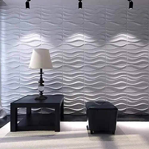 YIWU QIYE 3D brick wallpaper the best cheap polyvinyl chloride wave wall panel design decorative wall panel