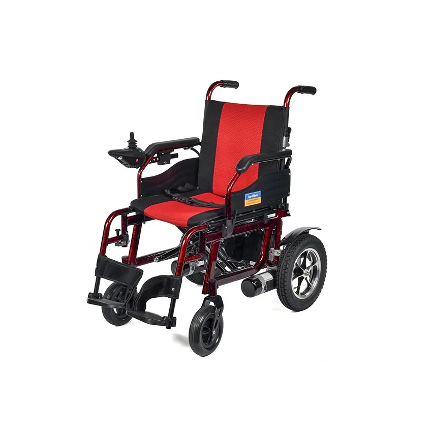 Outdoor Handicapped equipment Motorized Aluminum Folding Electric Wheelchair with Taiwan Motor