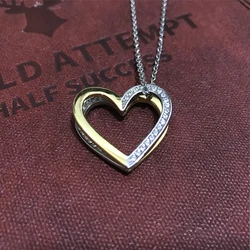 2020 Popular Double Solid Heart Shape Necklace 316L Stainless Steel Pendant Love Necklace