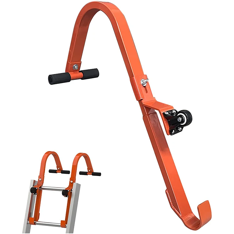 JH-Mech 2 Pack Easy to Assemble and Install Rubber Grip T-bar Design Orange Powder Coating Ladder Roof Hook