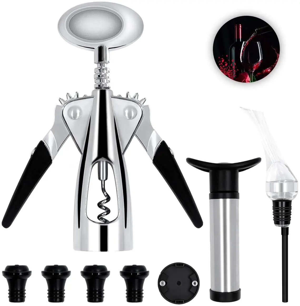  8pcs Premium All-in-one Multifunctional Wing Waiter Corkscrew Screwpull Bottle Wine Opener