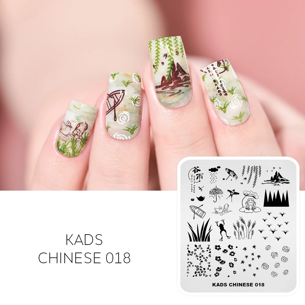 34 Types Chinese Style Nail Stamp Plate Lotus Plum Cherry Blossom Image Template Stamping Plates Nail Art