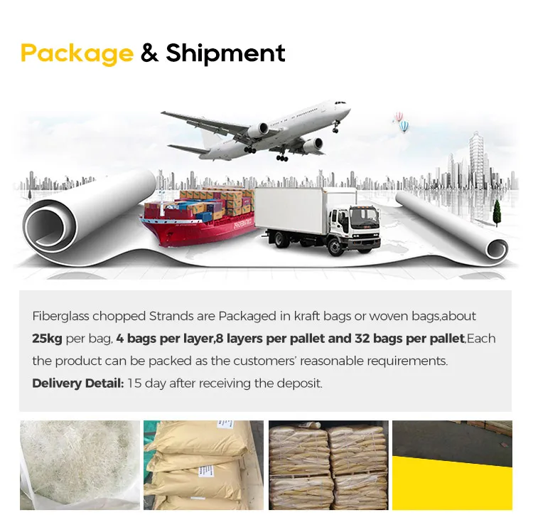 Mass production E-glass glass fiber chopped strands for concrete/cement/plaster