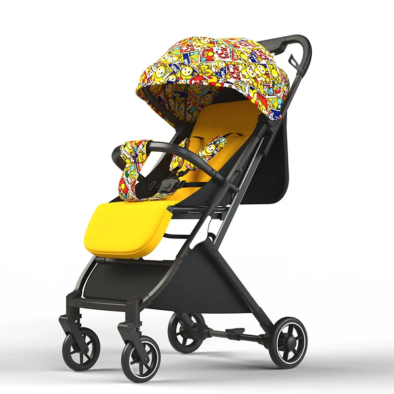 Eco-friendly Light weight foldable 4 wheel stroller for children / safety baby kids stroller