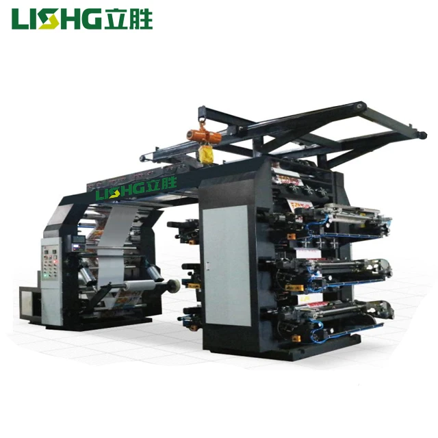 4 colour roll paper polythene food packaging bag pp woven sack flexo machine flexografic press printing machine