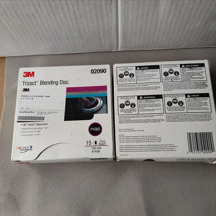 3M Trizact Hookit 443A 02090 6 in P1000 grade 15 discs per carton Blending Disc