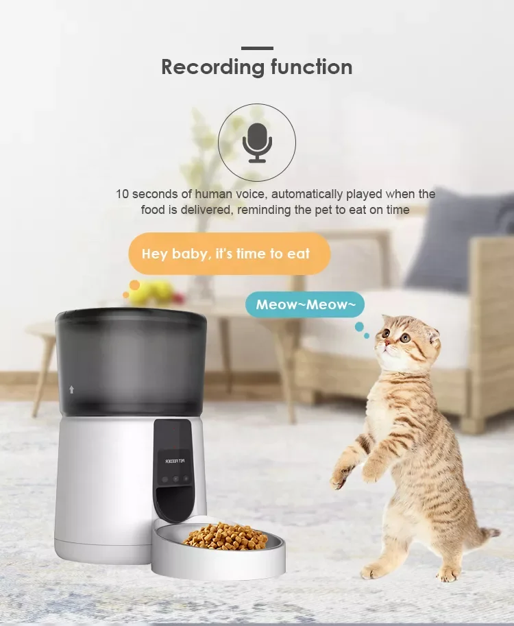 High Capacity Plastic Pet Bowl Automatic Pet Feeder Cat Wi-fi Camera Pet Feeder For Dog And Cat Dry Food Feeder