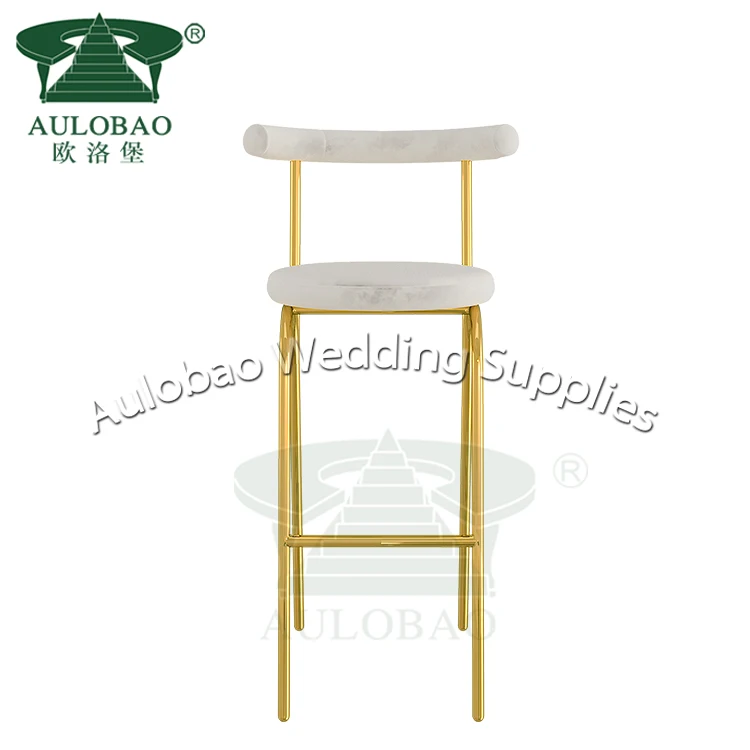 party event furniture cheap gold stainless steel high leg counter height bar stools