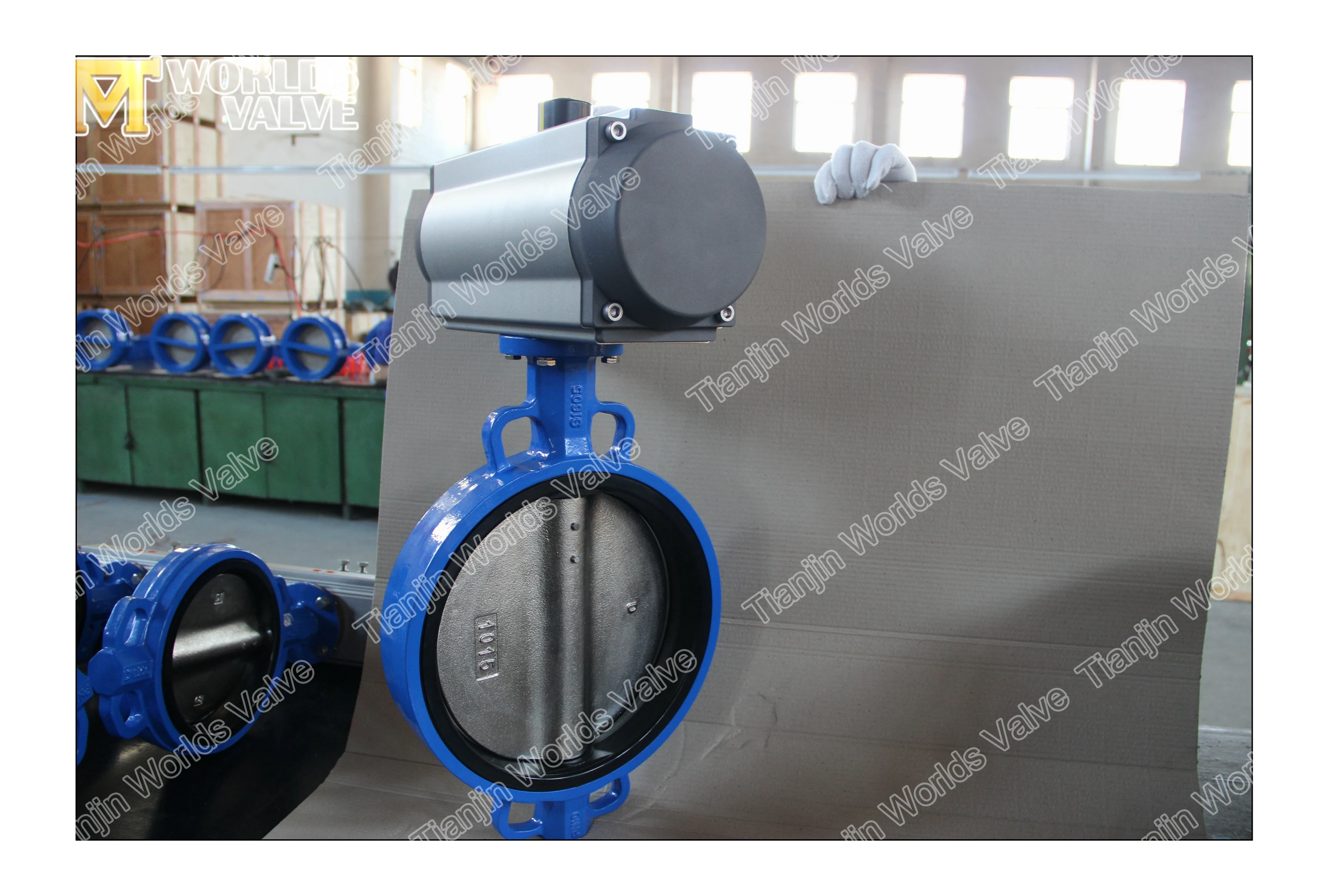 china supplier reliable performance large size pneumatic wafer type butterfly valve