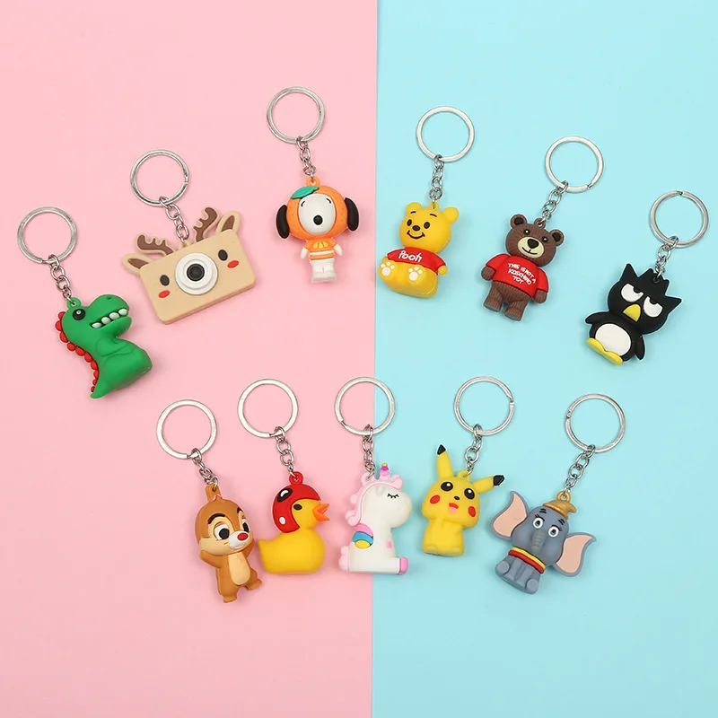 C & J, модная пластиковая кукла из ПВХ с пони, кошка, мультяшный медведь, подвеска, брелок