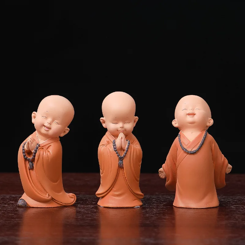 Home Decor Car Decoration Religion Buddha Resin Crafts Statue Minimalist Monk Figurine Zen Ornament