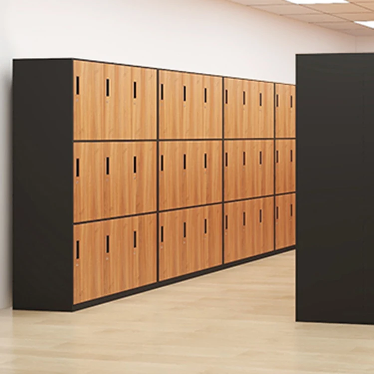 Electronic Smart mobile locker ISO certificate wooden hpl board fingerprint face recognition digital safety lockers