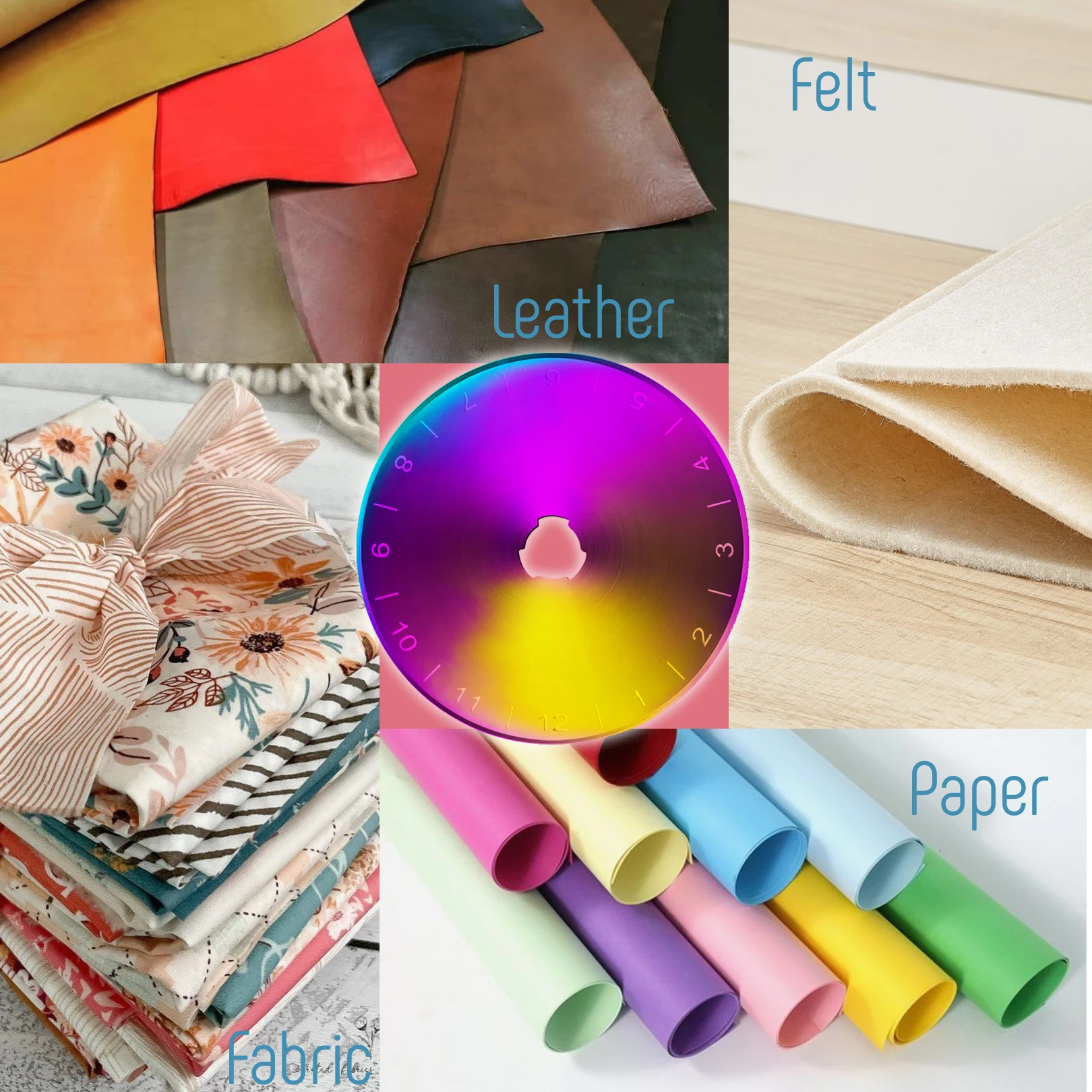 Rainbow Coating Rotary Cutting Blade Steel SKS-7 Circular 28mm/45mm/60mm Rotary Cutter Blade