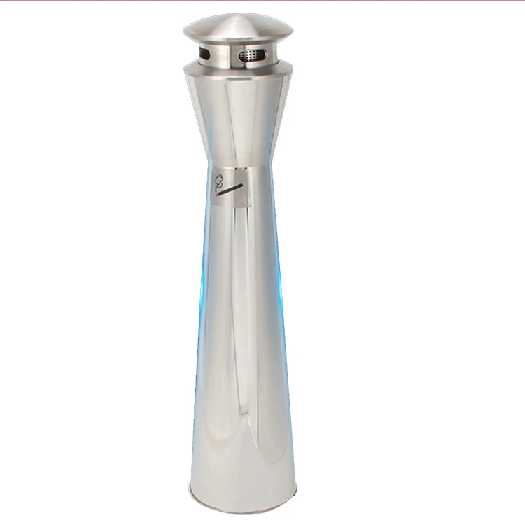 Round  Standing Cigar Ashtray Garbage Can,  Metal Bins Stainless steel Ashtray  Trash Cans for Public