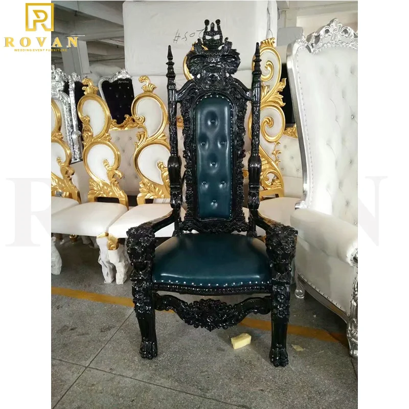 wedding  luxury red and gold king and queen throne chair velvet