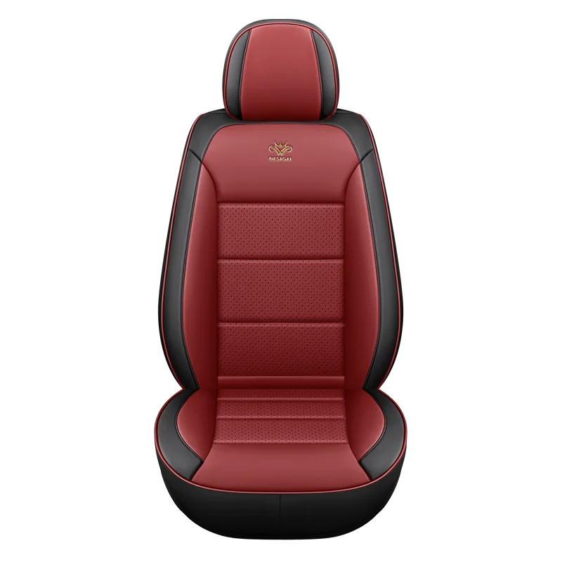 Sports Leather Car Seat Covers Full Set Protector Separate Headrest Cap Universal Fit for Chevrolet Malibu