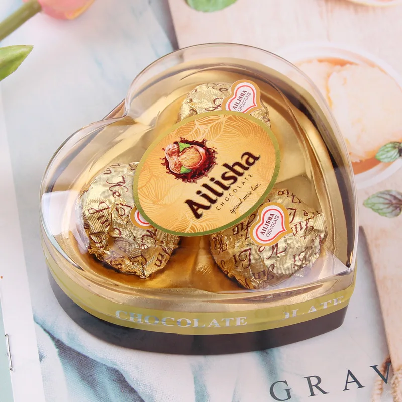 3Pcs Love Heart Gift Boxes Peanut Sweet Chocolate
