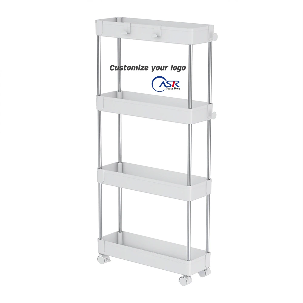 Foldable Steel Trolley Cart Kitchen Storage Dish Rack Modern Kitchen Trolley