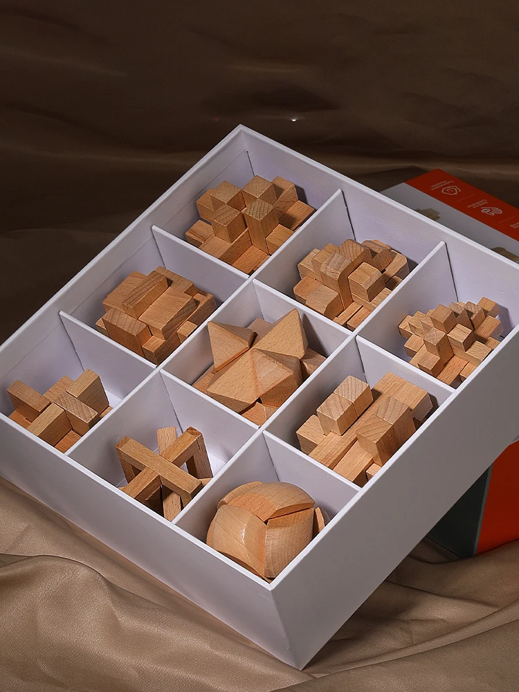 traditional toys Kongming  advanced game full set of intelligence wooden children educational toys gift