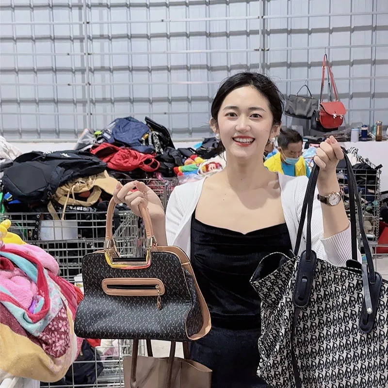 cheaper second hand thrift shopping mini bags women handbags ladies leather zipper used bag mixed bales