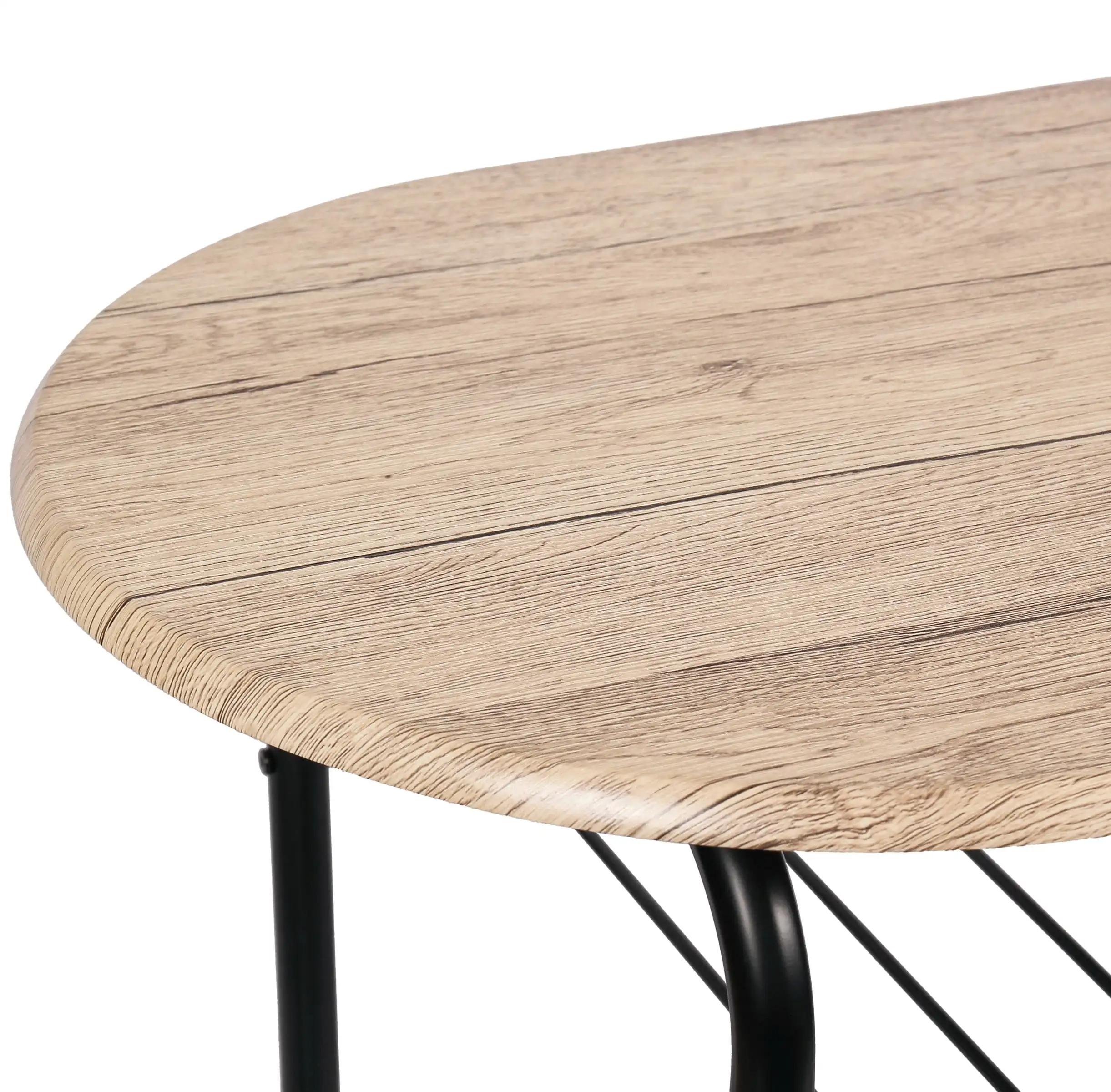 3 Piece Metal and Wood Dining Set, Include 1 Table and 2 Chairs, Grey Color (2 People Seating Capacity)