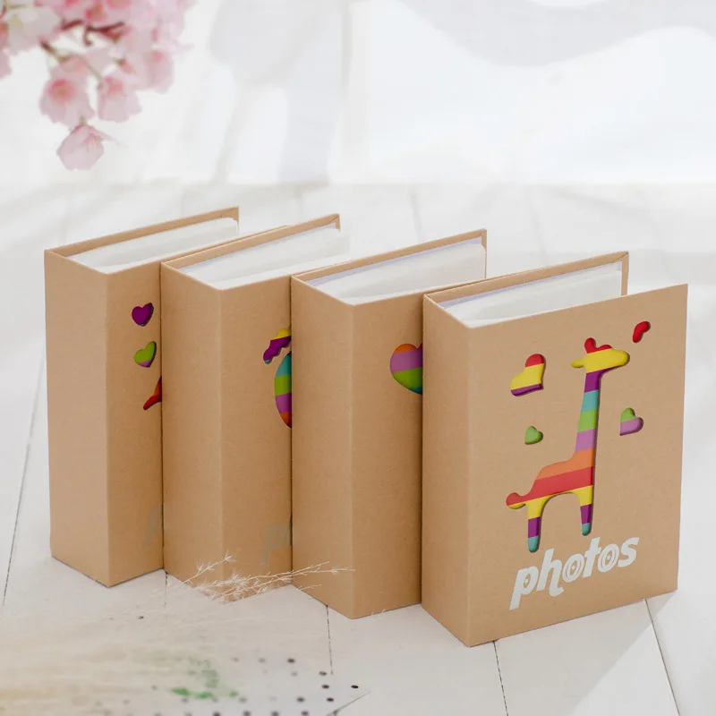 6x4 4*6 inch 4r  10*15cm 5x7 5r 100 photos weld bound brown kraft paper cover mini baby photo album for child baby family growth