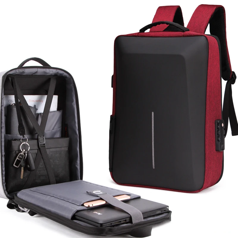 2022 15.6 Inch Laptop Bags Waterproof Bag Usb Charging Hard Shell Fashion Outdoor Anti-theft Backpack Us Warehouse