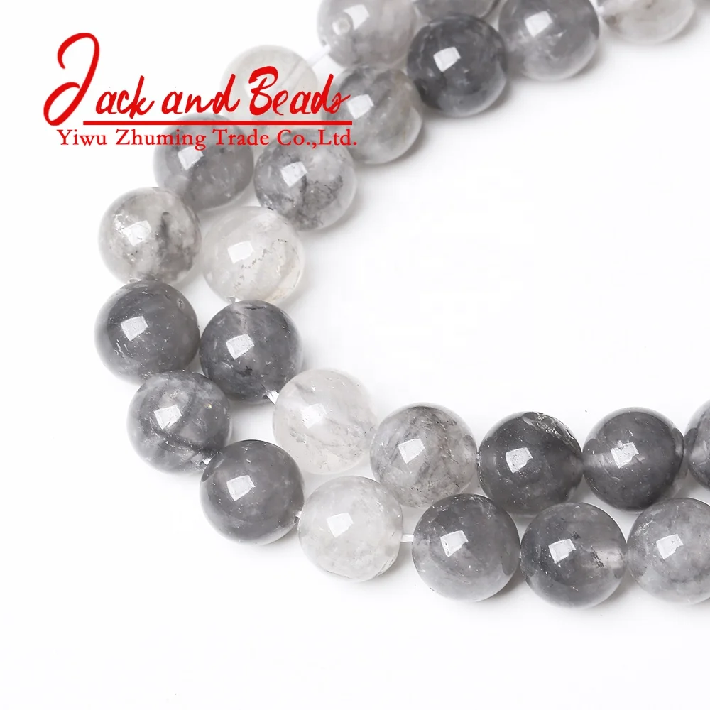 
Grey Crystal Crackle Round Loose Demon Beads 15