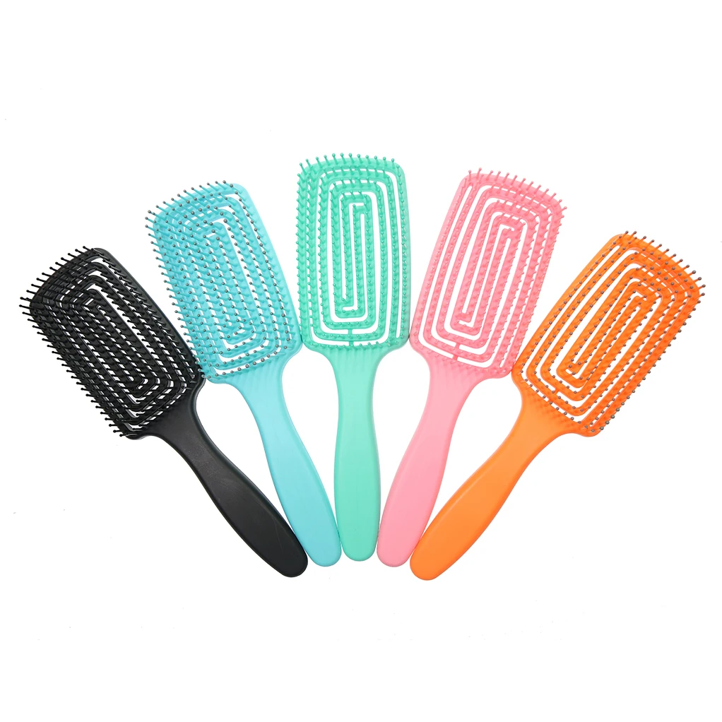 Пользовательский логотип высокое качество АБС-пластик лопастной тип влажный дефлектор щетка для волос пластик вьющихся влажных густых