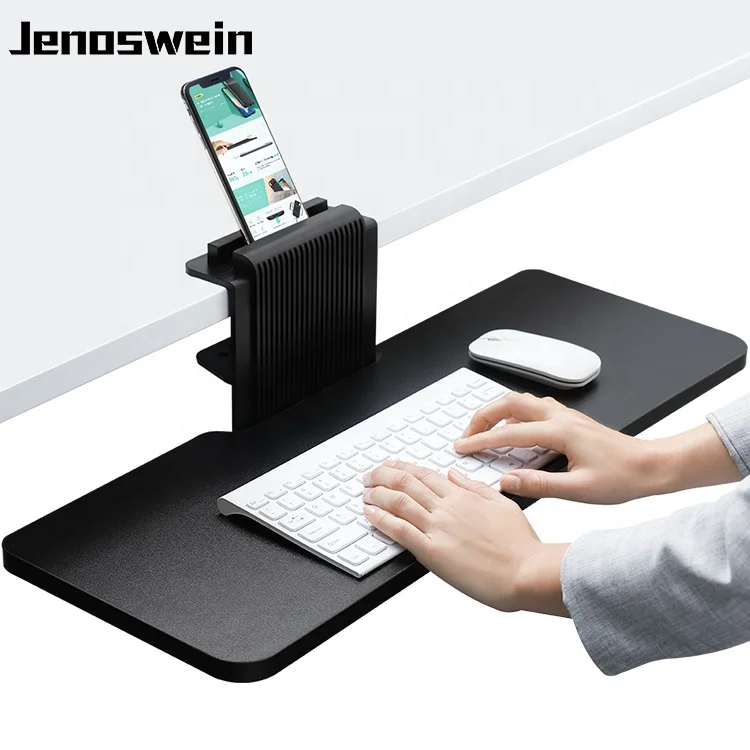 
Wholesale High Quality Under Table Desk Platform Clamp on Keyboard Tray for Full Size Keyboard and Mouse NYKB-01 