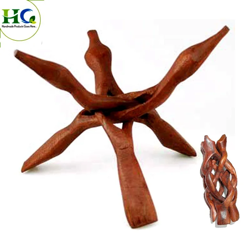 wooden cobra stand wooden bowl stand foldable table top stand