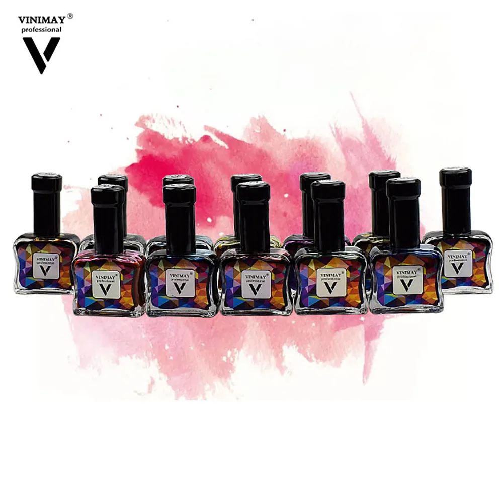 Vinimay 12 Color Suit Gel Polish Marble Art Ink Nail Water Blooming Watercolor Liquid Dyeing UV Gel Nails Kit Nail Polish Set