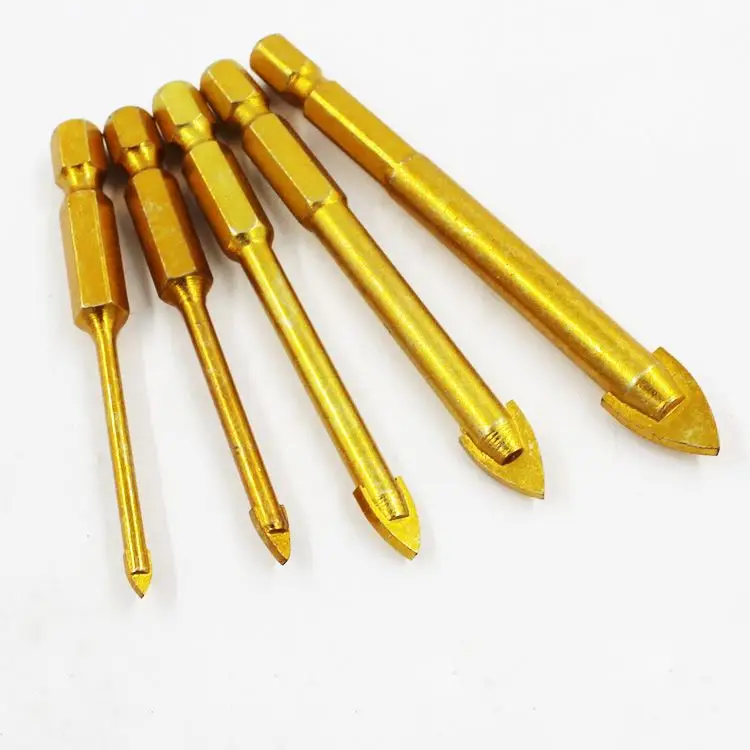 Hexagonal handle Triangle drill set glass tile alloy bit Ceramic bit triangle drill 3-10mm