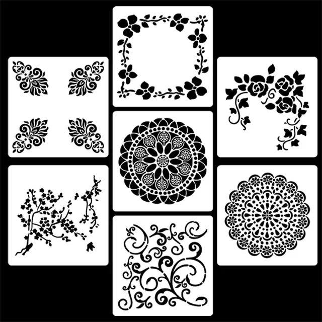 Reusable Mandala Stencils for DIY Painting on Wall Floor Tile Wood Furniture Fabric