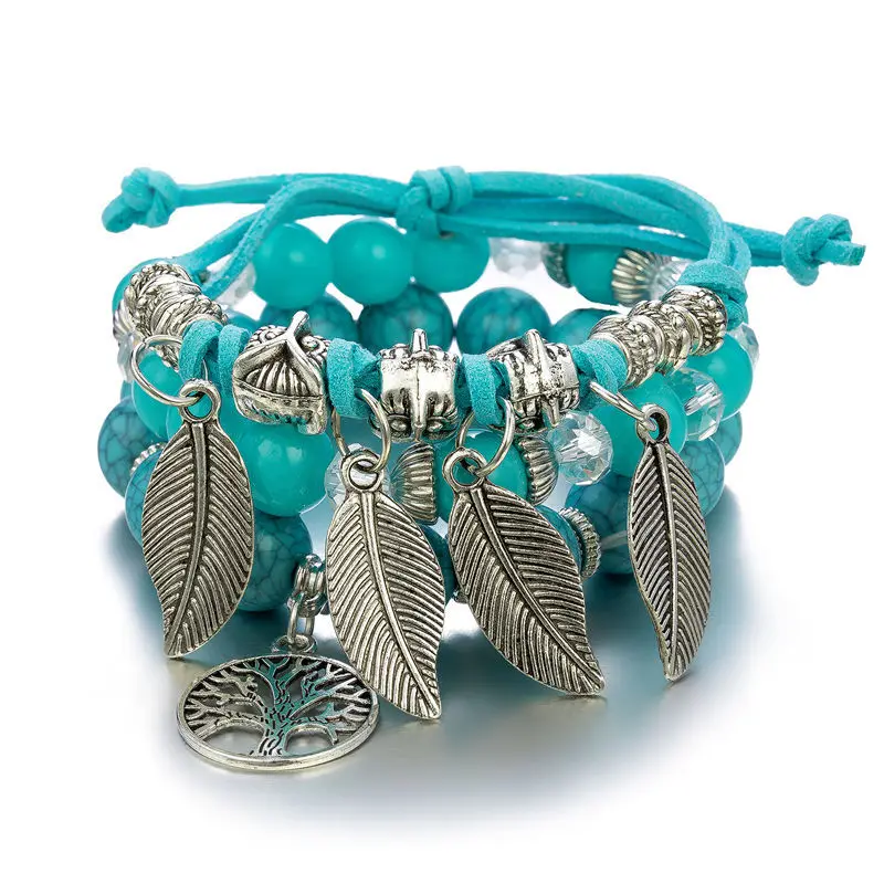 2022 European and American Style Multi-Layered Bracelet with Owl and Cat Charms - Trendy Streetwear