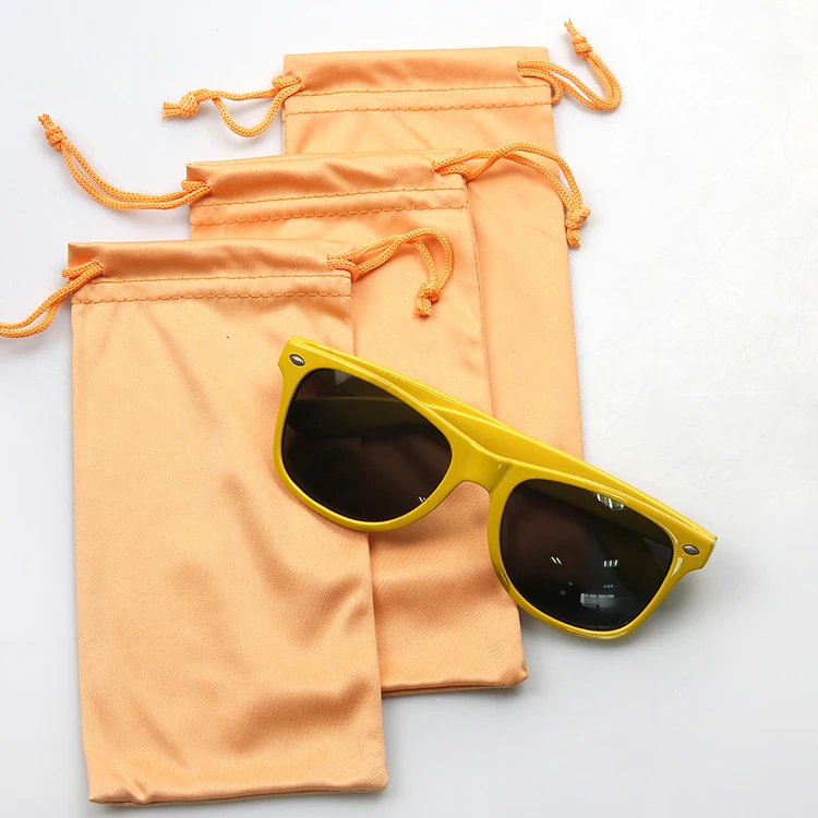 Personally Eco Microfiber 100%Polyester Glasses Pouch With Drawstring Pouch