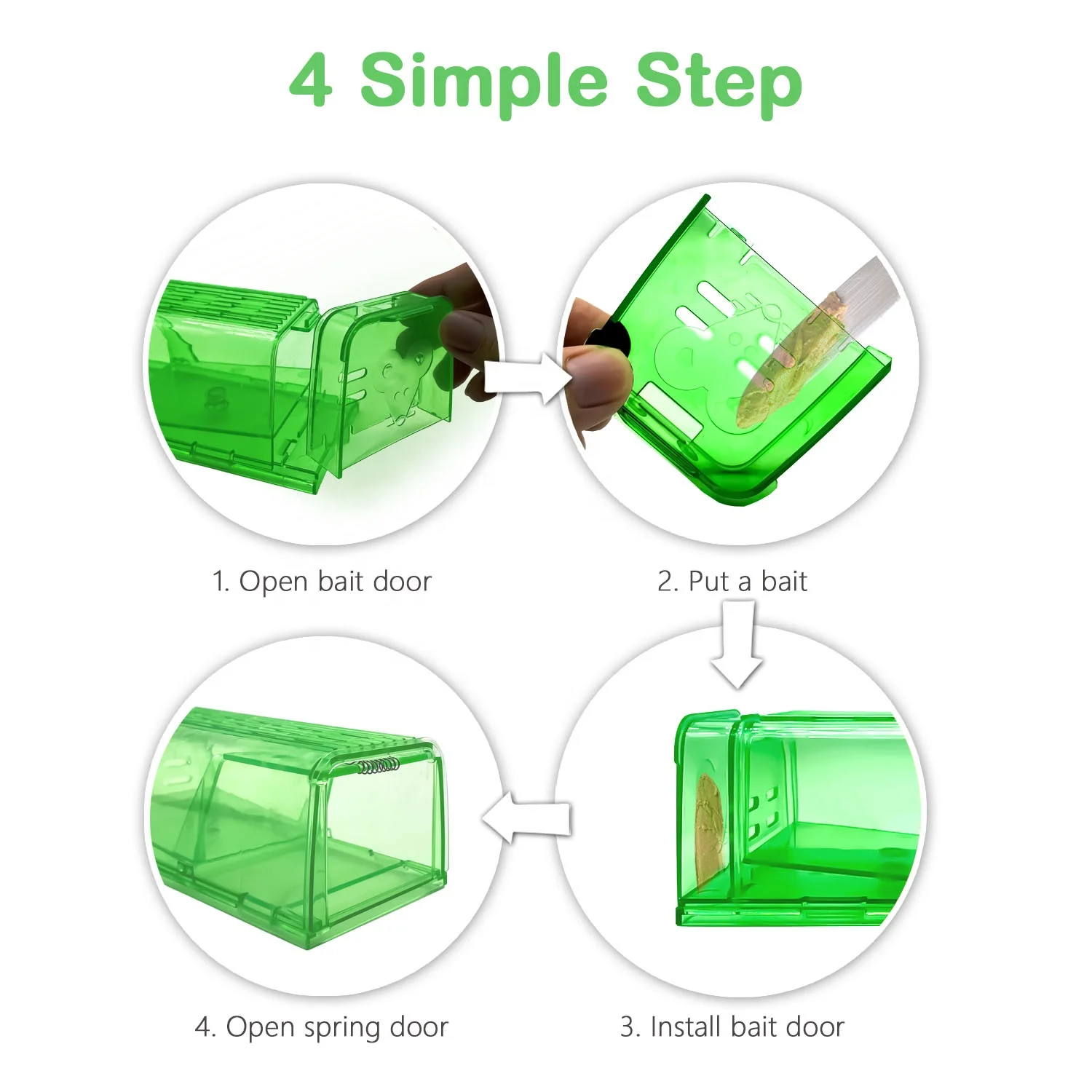 Reusable Animal Catcher Outdoor Live Mice Cage No Killer Catch and Release Rodent Rat Traps Plastic House Humane Mouse Trap