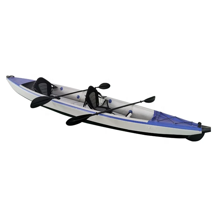 
GeeTone Inflatable Drop Stitch PVC 2 Person Fishing Kayak Inflatable Kayak PVC Double Layer Drop Stitch Kayak 