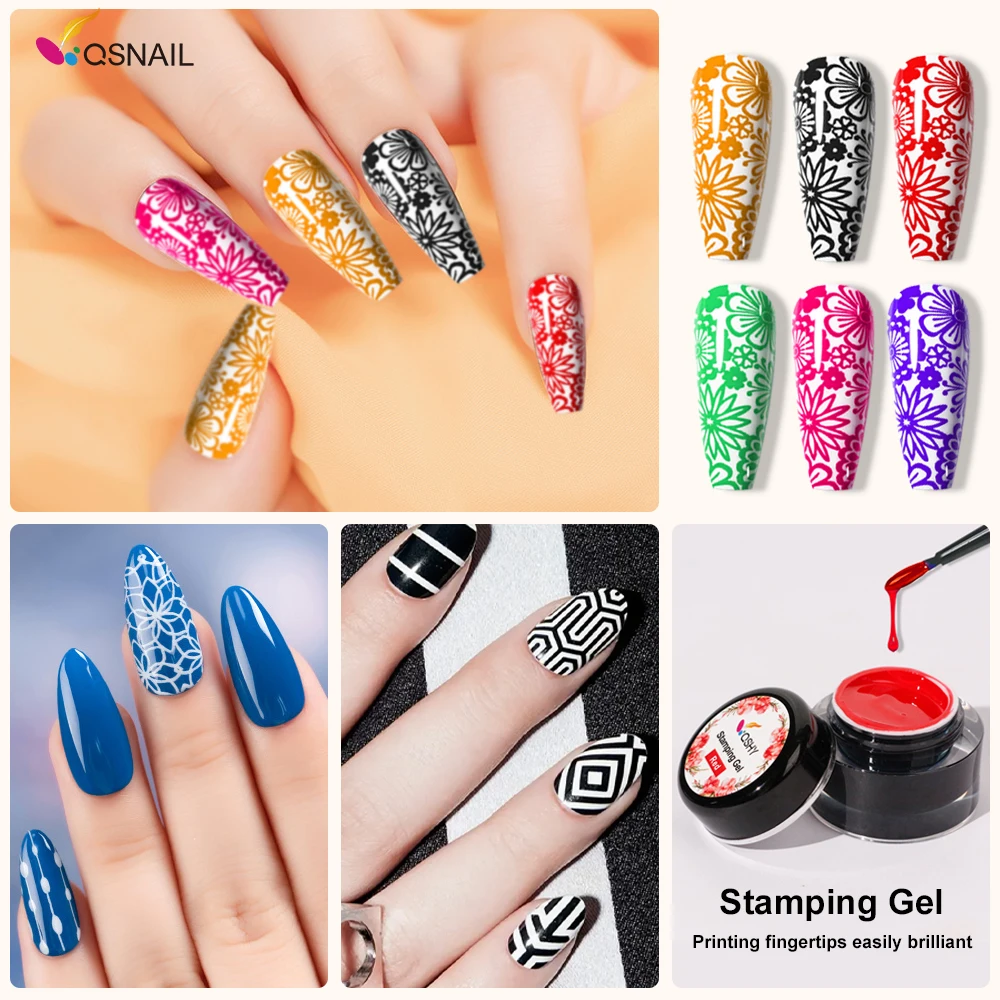 5G Nail Stamping Gel Polish Black Transfer Gel Soak Off Varnish Oil For Print Nail Art Stamp Plates Nail Stamping Gel