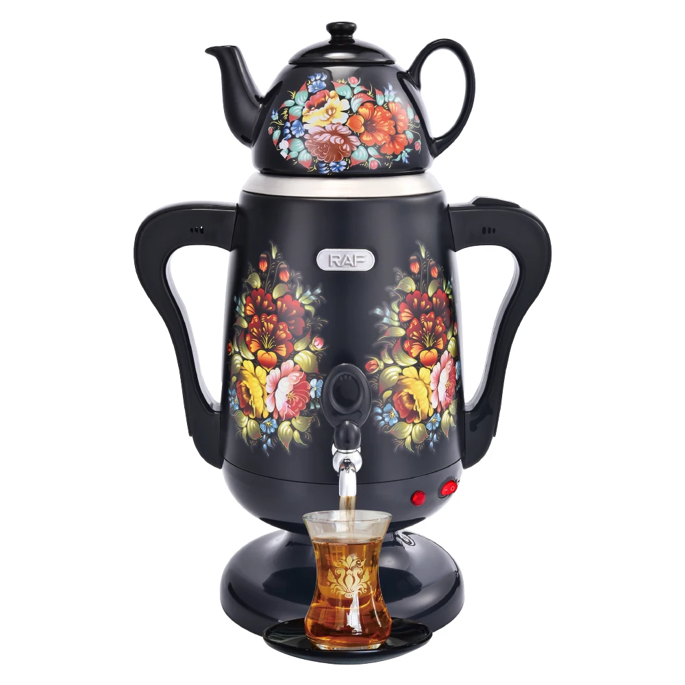 RAF Popular 3.5+0.6L Tea Maker Stainless Steel Persian Turkish Tea Kettle Electric Russian Samovar