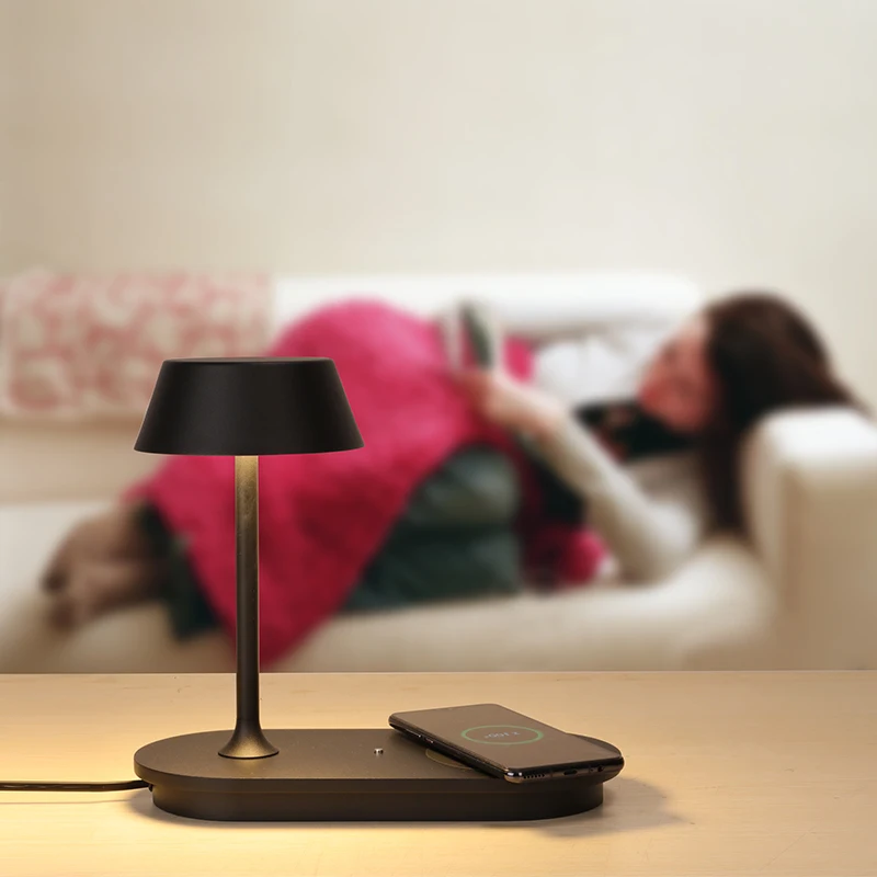 Modern Home Decoration Task Lamp, Wireless Charger Table Lamp Desk Light for Home Office Bedroom Kitchen Nightstand Reading