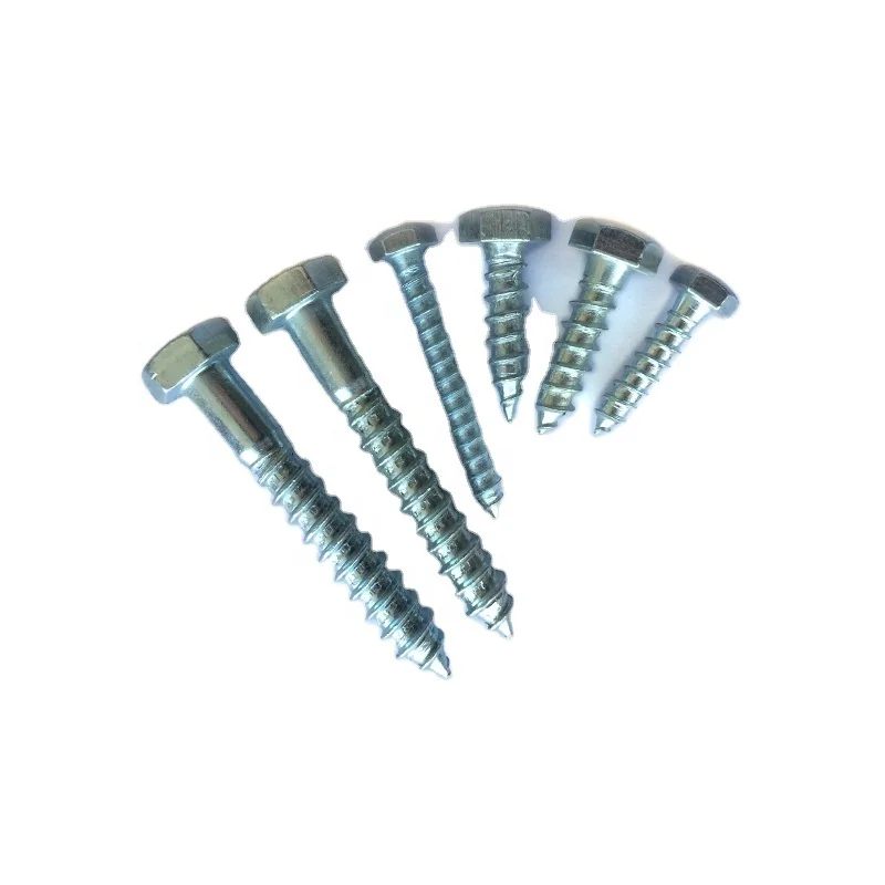 Factory price all size Stainless steel Hex Head furniture Wood screw Lag bolts DIN571 self tapping screws