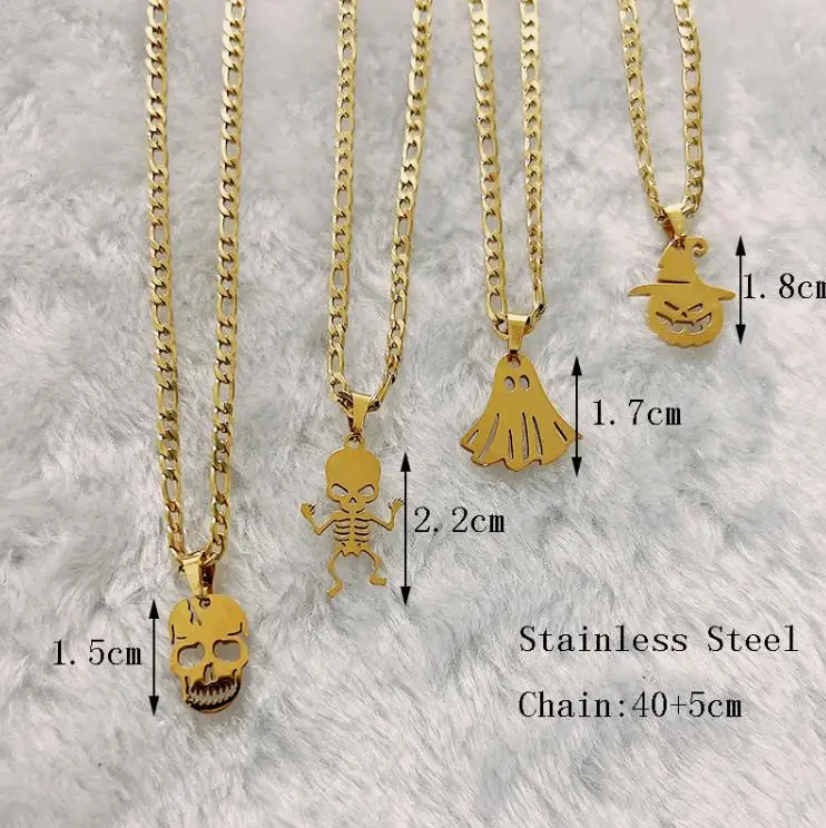 Halloween pendant stainless steel pendant necklace Titanium steel 18K gold collarbone chain hot style tend necklaces