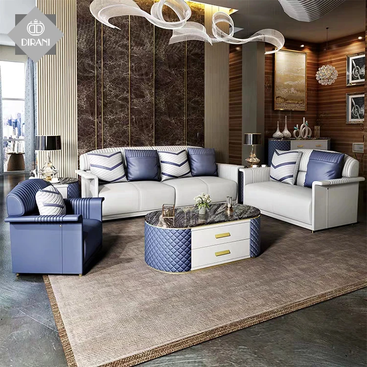 Rice White Livingroom Sofa Leather Armchairs Lounge European 2 Seater Lounge Set 100% Italy Modern Living Room Sofa Sofa Bed